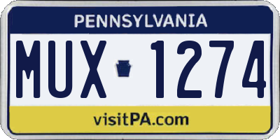 PA license plate MUX1274