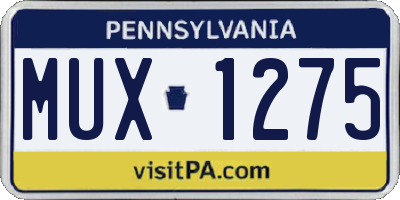 PA license plate MUX1275