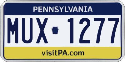 PA license plate MUX1277