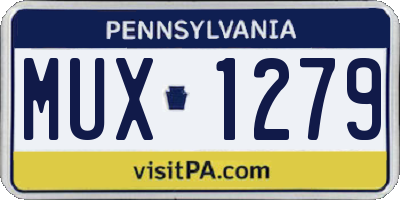 PA license plate MUX1279