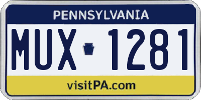 PA license plate MUX1281
