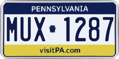 PA license plate MUX1287