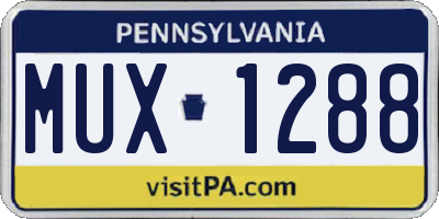 PA license plate MUX1288