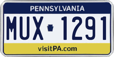 PA license plate MUX1291