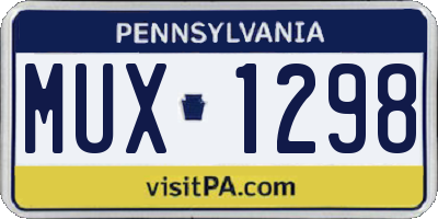 PA license plate MUX1298