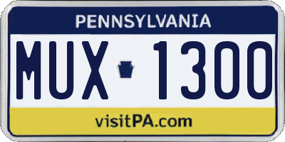 PA license plate MUX1300