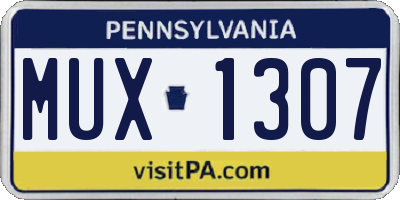 PA license plate MUX1307