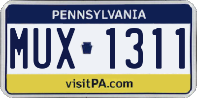 PA license plate MUX1311