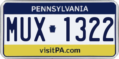 PA license plate MUX1322