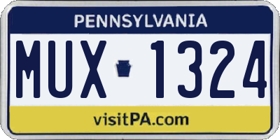 PA license plate MUX1324