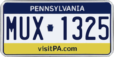 PA license plate MUX1325