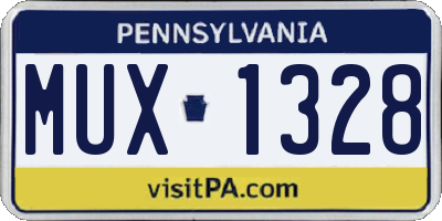 PA license plate MUX1328