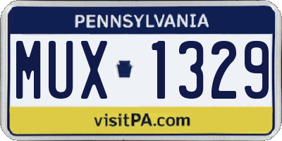 PA license plate MUX1329