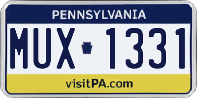 PA license plate MUX1331