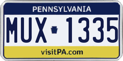 PA license plate MUX1335