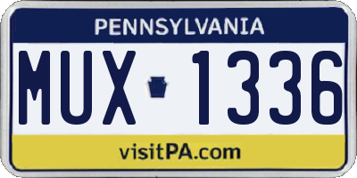PA license plate MUX1336
