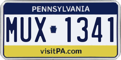 PA license plate MUX1341