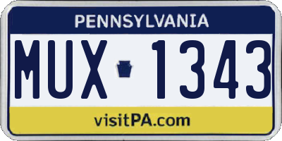 PA license plate MUX1343