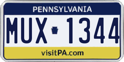 PA license plate MUX1344