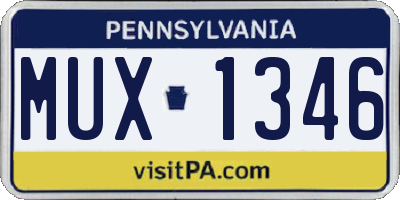 PA license plate MUX1346