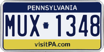 PA license plate MUX1348