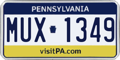 PA license plate MUX1349