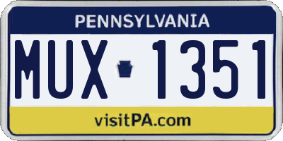 PA license plate MUX1351