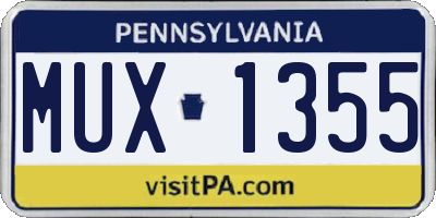 PA license plate MUX1355