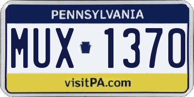 PA license plate MUX1370