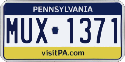PA license plate MUX1371