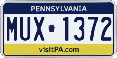 PA license plate MUX1372