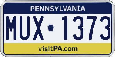 PA license plate MUX1373