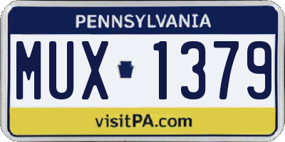 PA license plate MUX1379