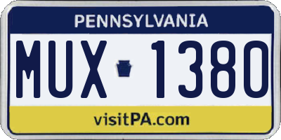 PA license plate MUX1380