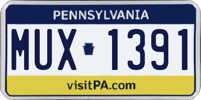 PA license plate MUX1391