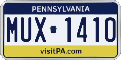 PA license plate MUX1410