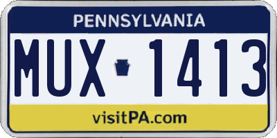 PA license plate MUX1413