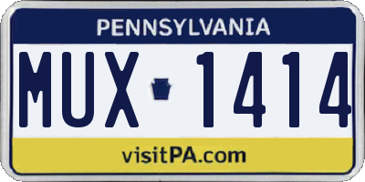 PA license plate MUX1414