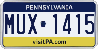 PA license plate MUX1415