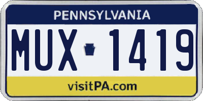PA license plate MUX1419