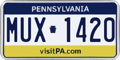 PA license plate MUX1420