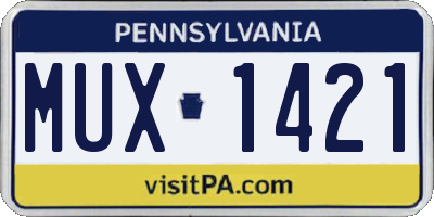 PA license plate MUX1421