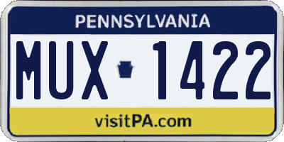 PA license plate MUX1422