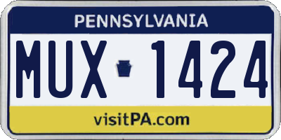 PA license plate MUX1424