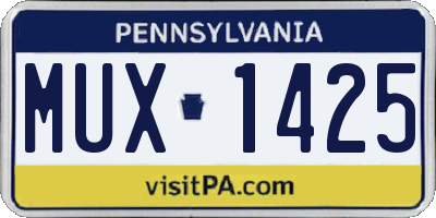 PA license plate MUX1425