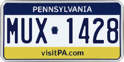 PA license plate MUX1428