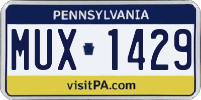 PA license plate MUX1429