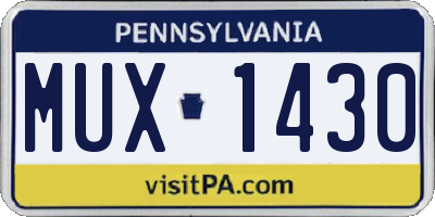 PA license plate MUX1430