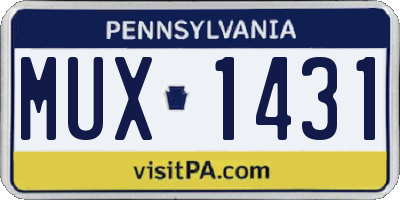 PA license plate MUX1431