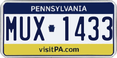 PA license plate MUX1433